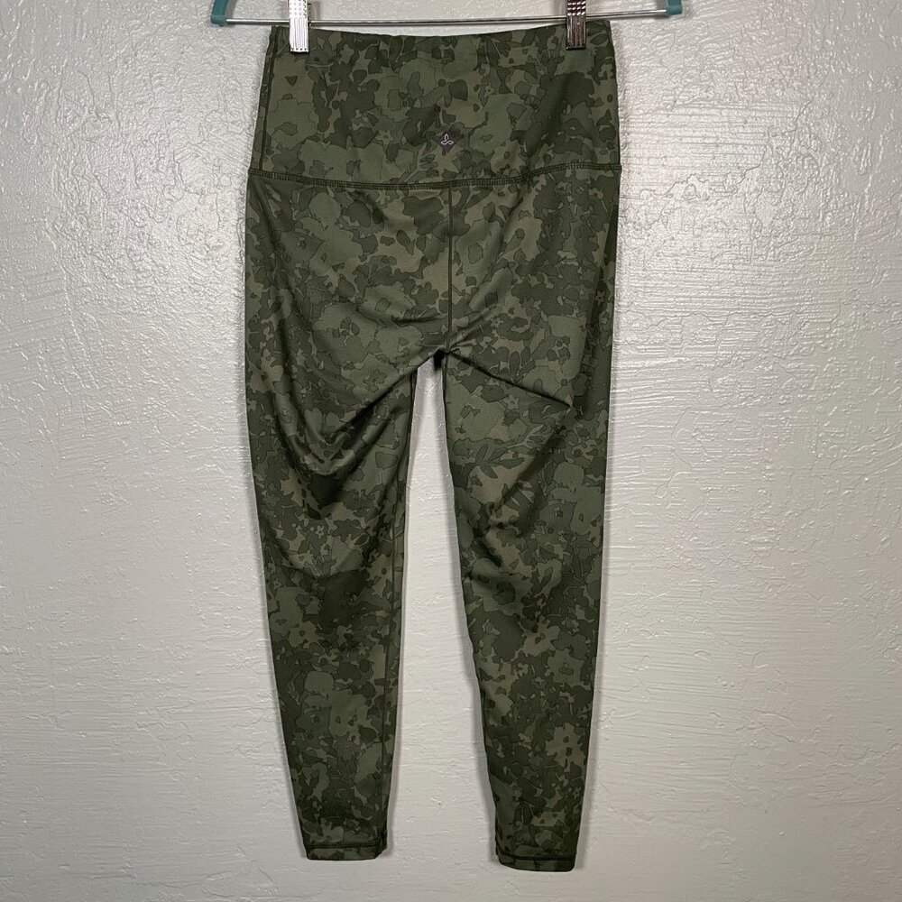 Prana Women S Green Floral Camo Kimble Printed 7/8 Leggings Pocket Athletic - Picture 5 of 10